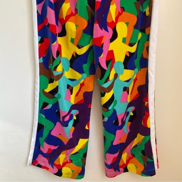 Puma T7 Men's Velour Track Pants mens size small soccer rainbow patterned stripe - Picture 6 of 15